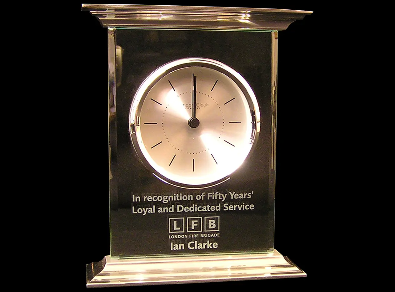 Engraved presentation clock
