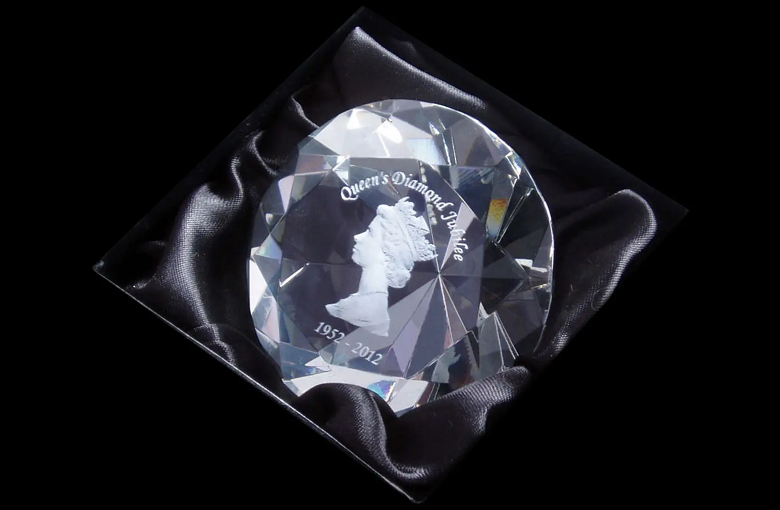 Crystal diamond engraved for a commemorative occasion